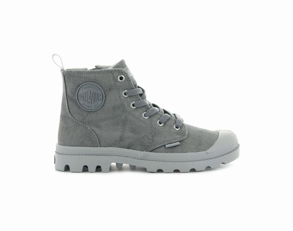 Palladium Pampa Zip Desertwash Women's Boots Dark Grey (KRSH19583)